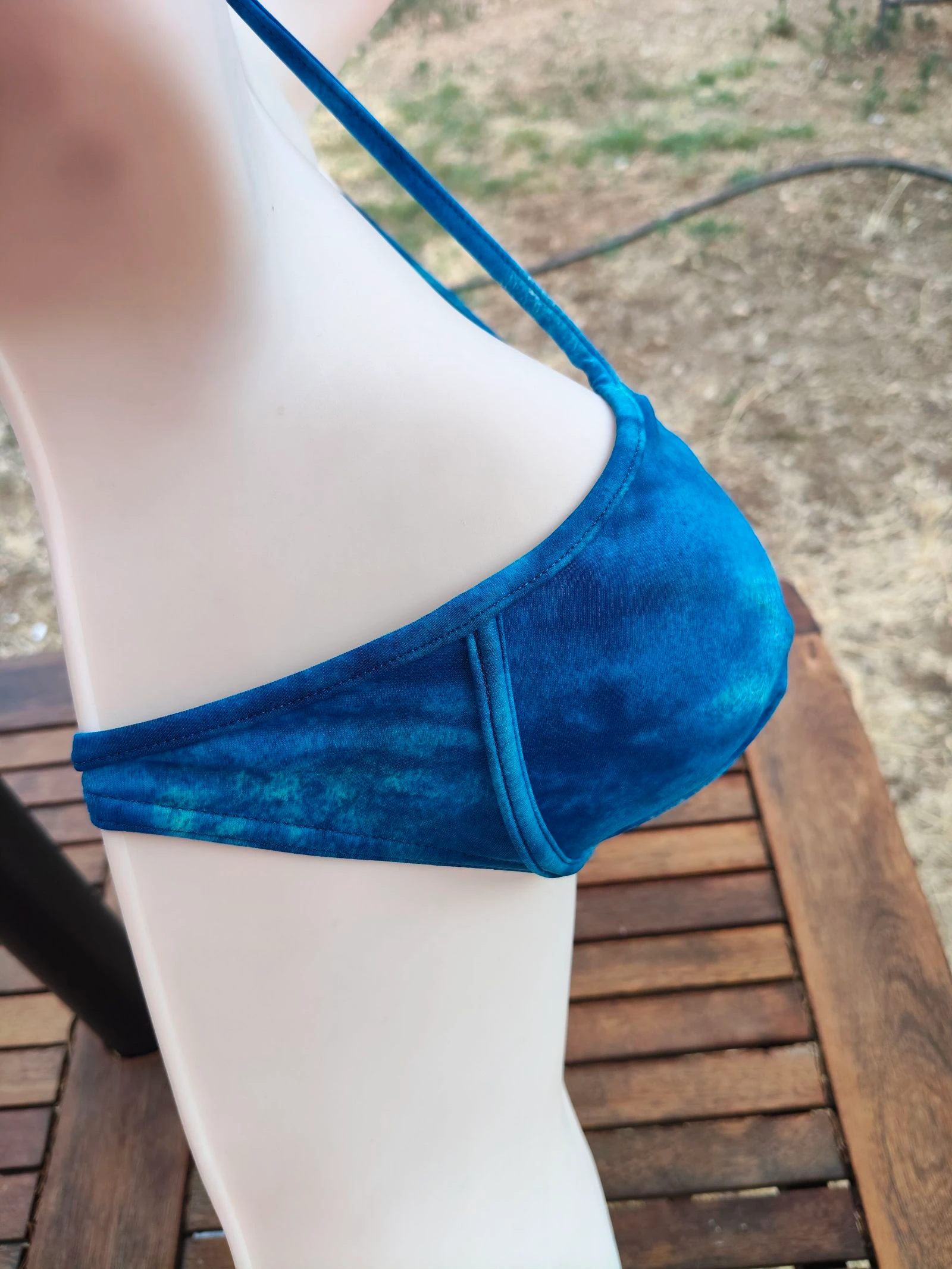 Triumph/Beedees-Bikini dames 2-delig S (36) cup C ringtop Braziliaans slipje blauwachtige tinten – photo 9